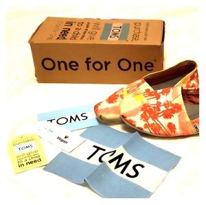 👟TOMS👟 ORANGE PALM TREES